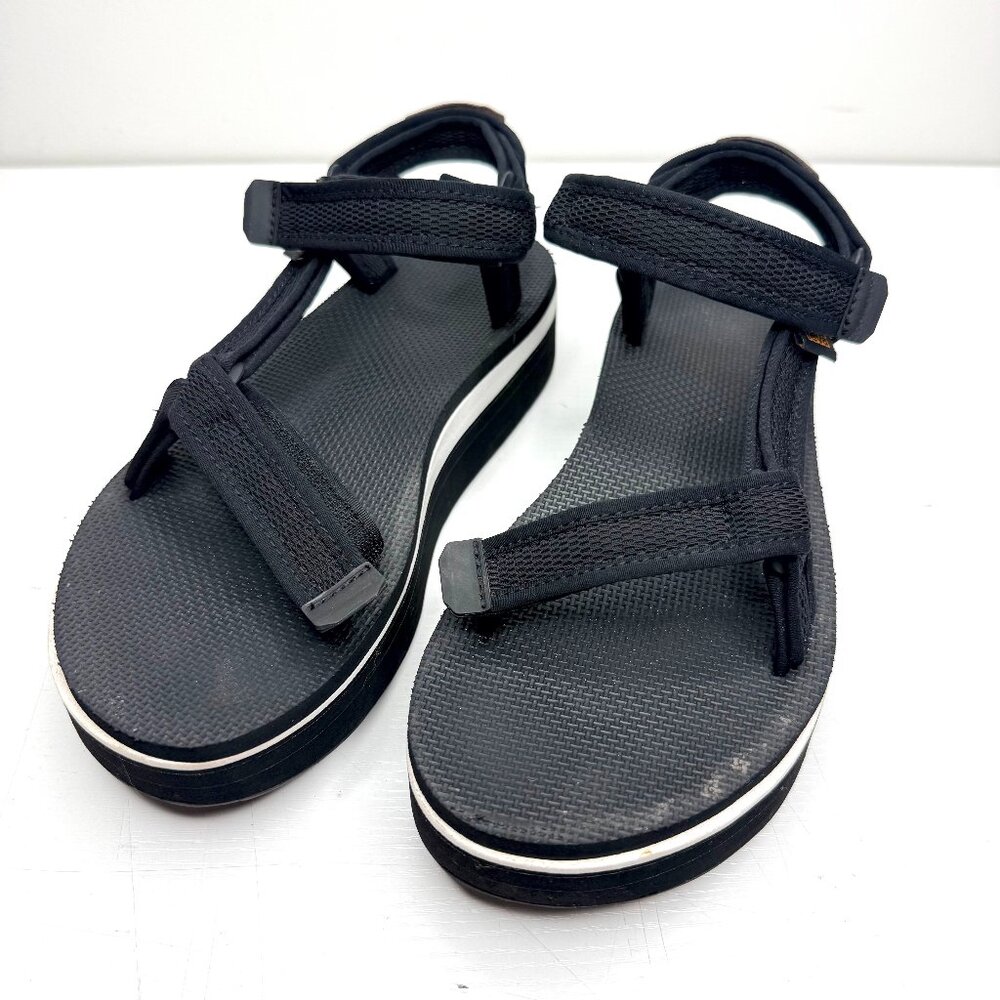 Teva Platform Flatform Universal Strappy Casual Sandals Womens US 10 EU 41 Black
